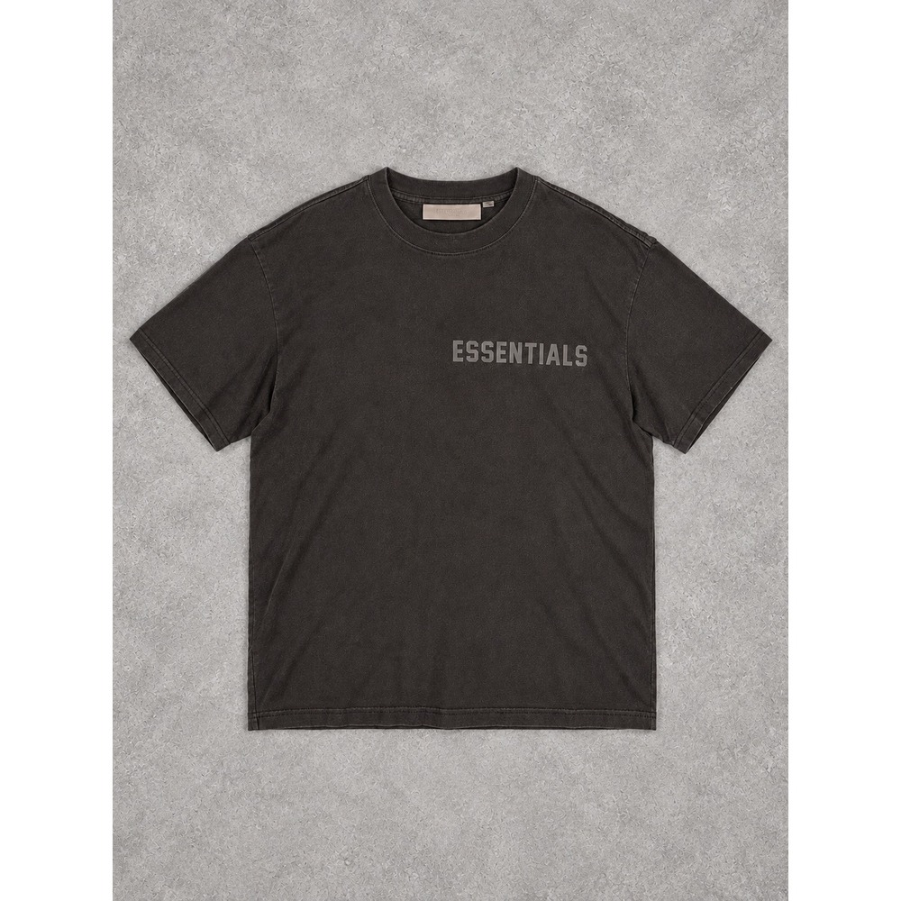 Fear Of God Essentials T Shirt Mens Medium Washed Black Logo Boxy Oversized Fit